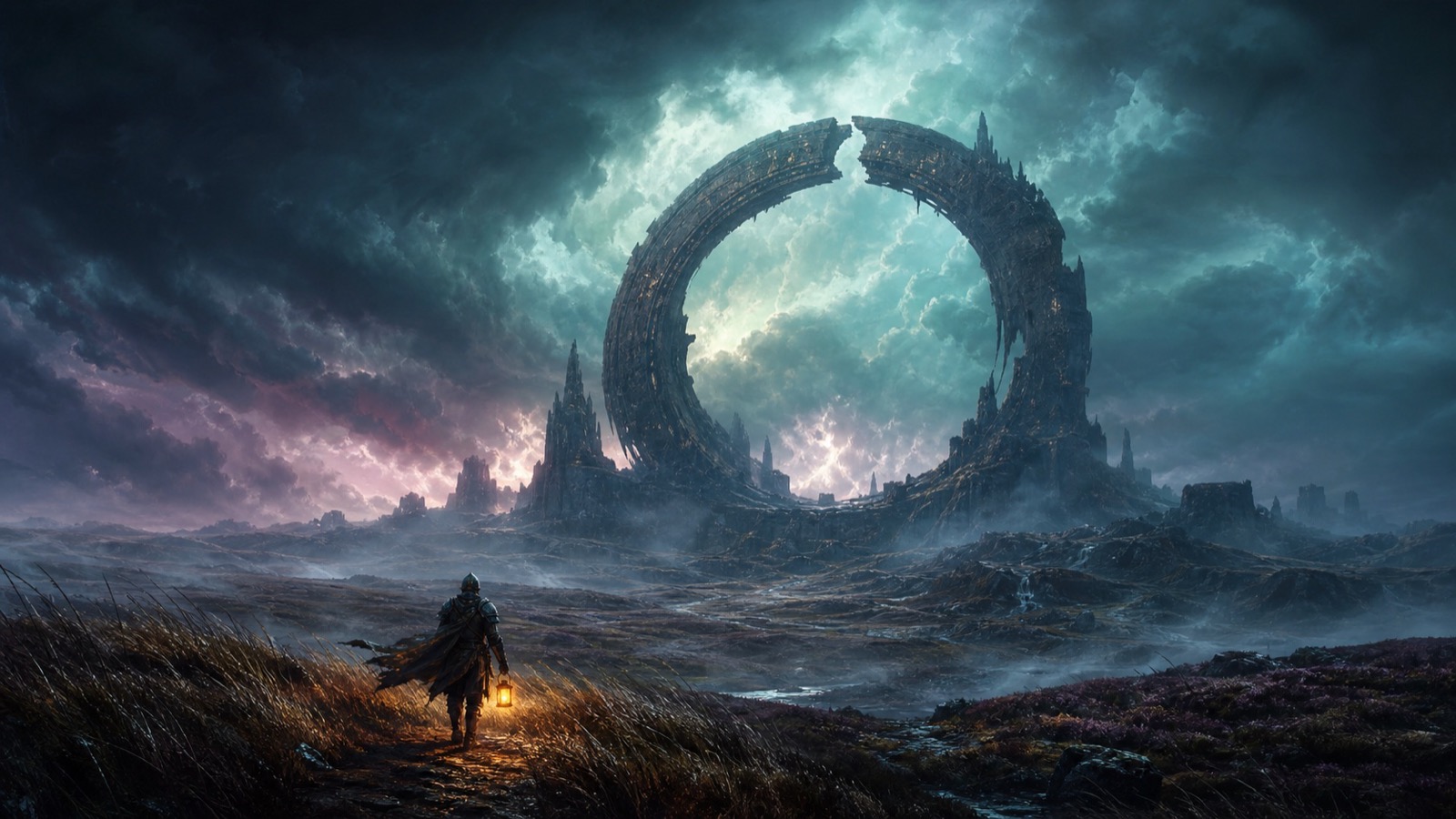 Painted fantasy landscape representing the worlds of the best PC RPGs